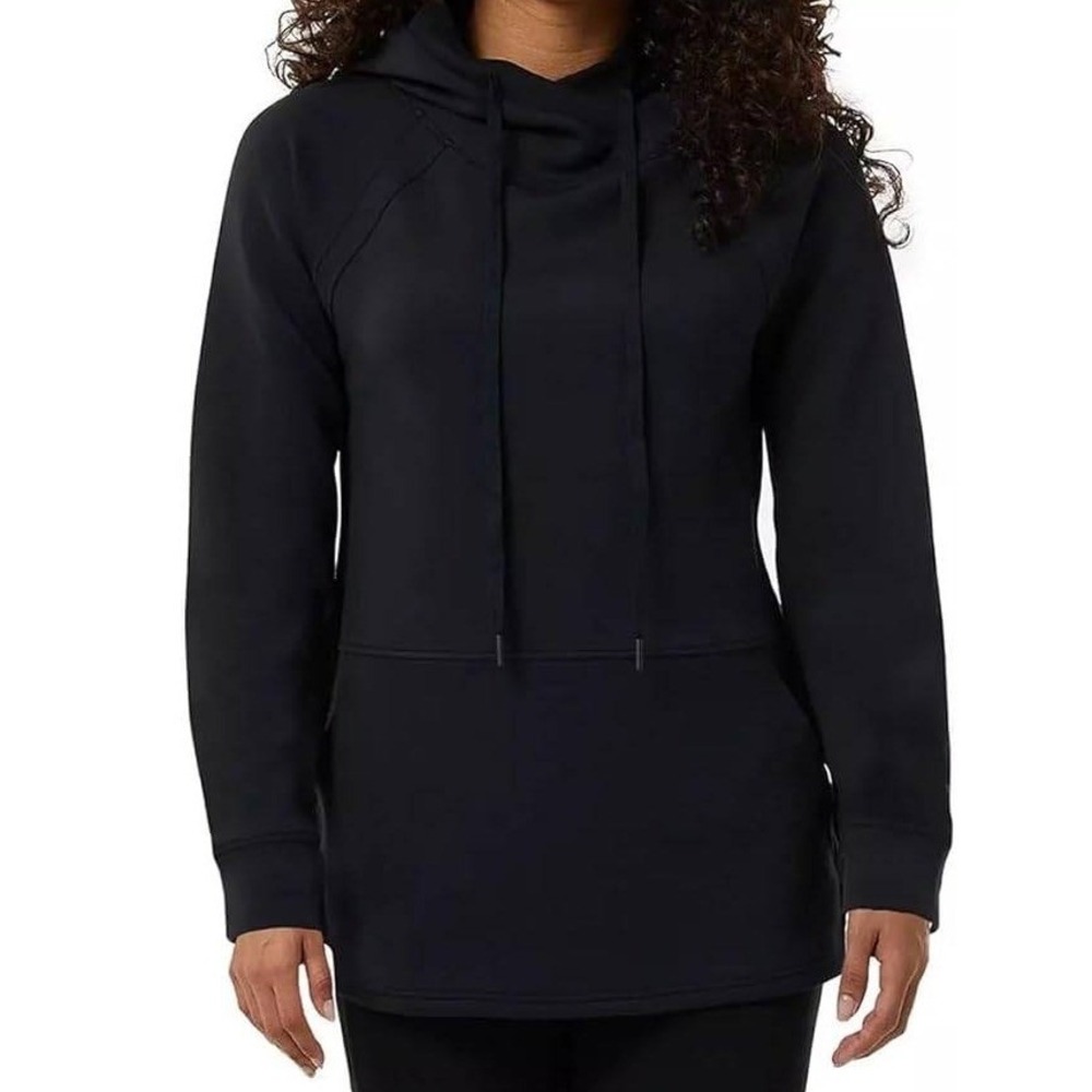 32 Degrees Womens Hoodie Black Tech Fleece Stretch Athleisure Large